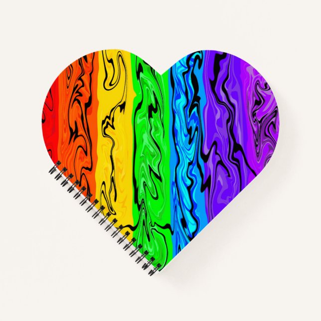 Regenbogenwirbel Notizbuch (Vorderseite)
