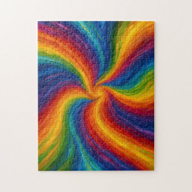 Regenbogenwirbel-Texturmalerei Puzzle (Vertikal)