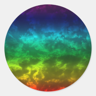 Regenbogenwolke Runder Aufkleber