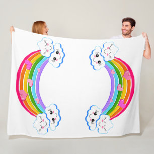 Regenbogenwolken Fleece Blanket