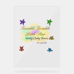 Regenbogenwolken funkeln Twinkle Little Star Baby Acrylschild