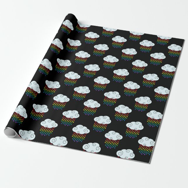 Regenbogenwolken Geschenkpapier (Ungerollt)