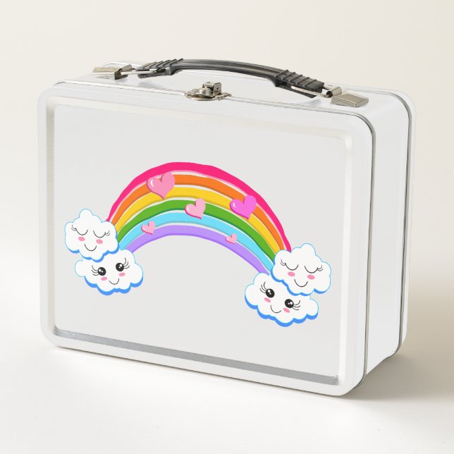 Regenbogenwolken Lunchbox (Vorderseite)