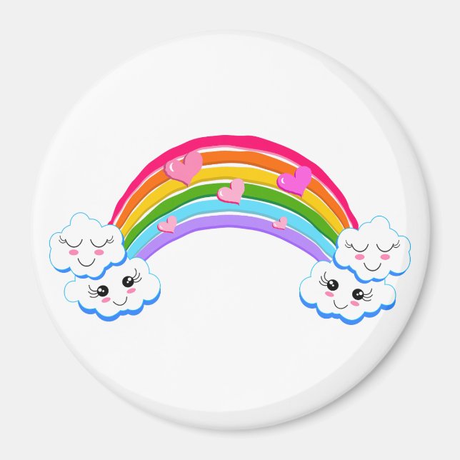 Regenbogenwolken-Magnet Magnet (Vorne)