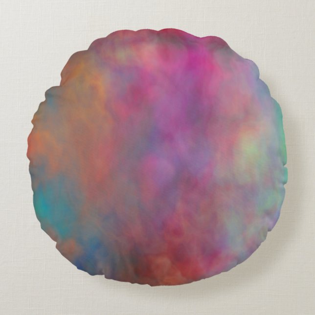 Regenbogenwolken Rundes Kissen (Vorderseite)