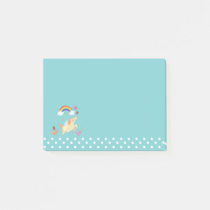 Regenbogenwolken und Blume Post-it Klebezettel