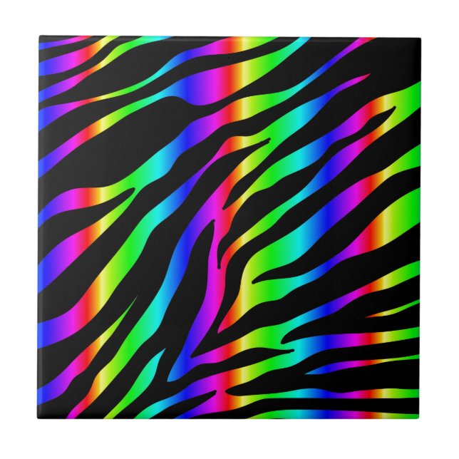 Regenbogenzebra Fliese (Vorderseite)