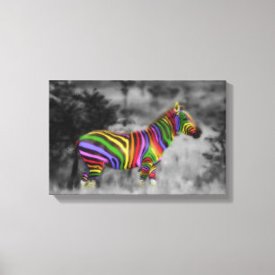 RegenbogenZebra Leinwanddruck