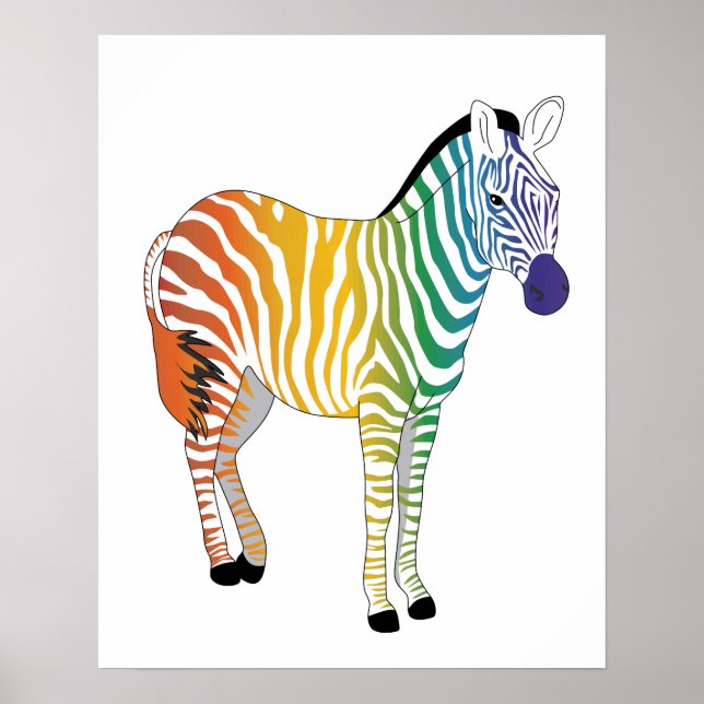 Regenbogenzebra Poster (Vorne)