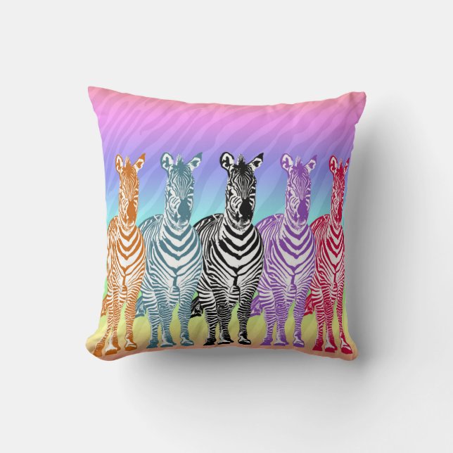 RegenbogenZebras Kissen (Vorderseite)