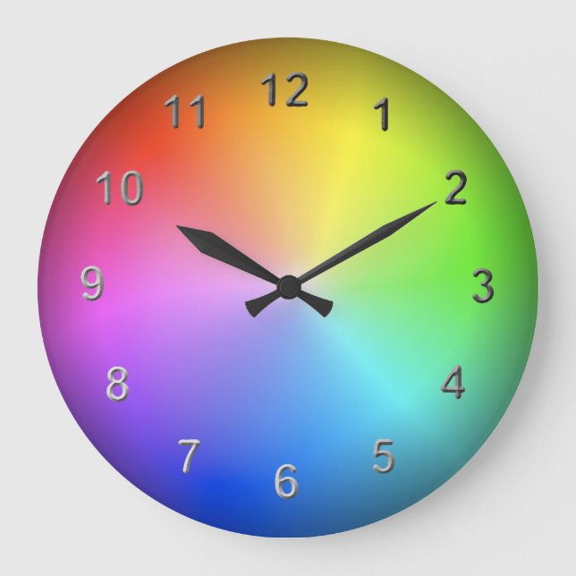 Regenbogenzeit. Große Wanduhr (Vorderseite)