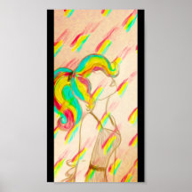 Regenbohnenposter - warme Neonfarben im Regenbogen