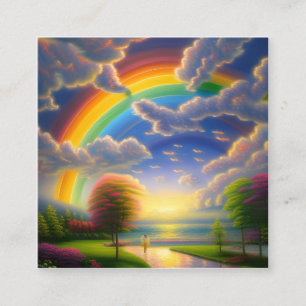 Regenbows gehören zu den schönsten und beeindrucke quadratische visitenkarte