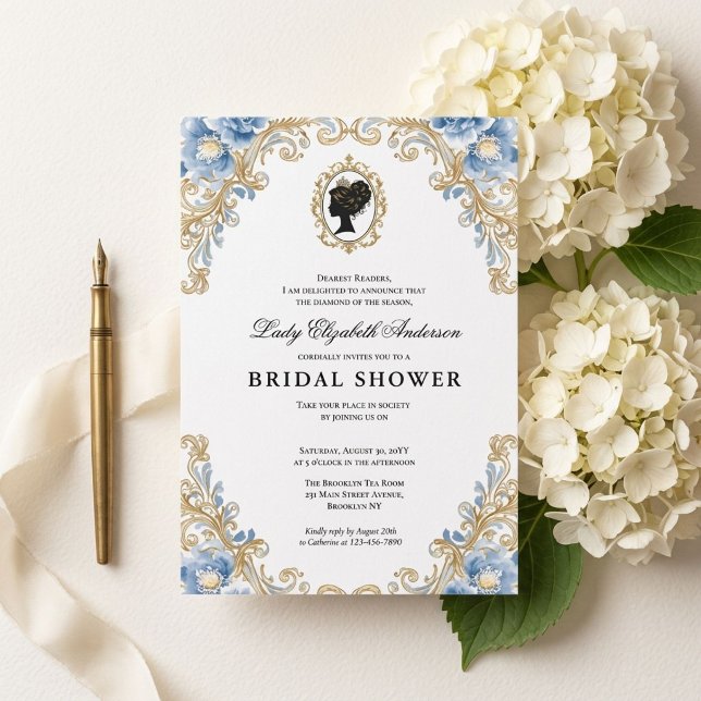 Regency-Ära Blumen-Braut-Party Einladung (Von Creator hochgeladen)