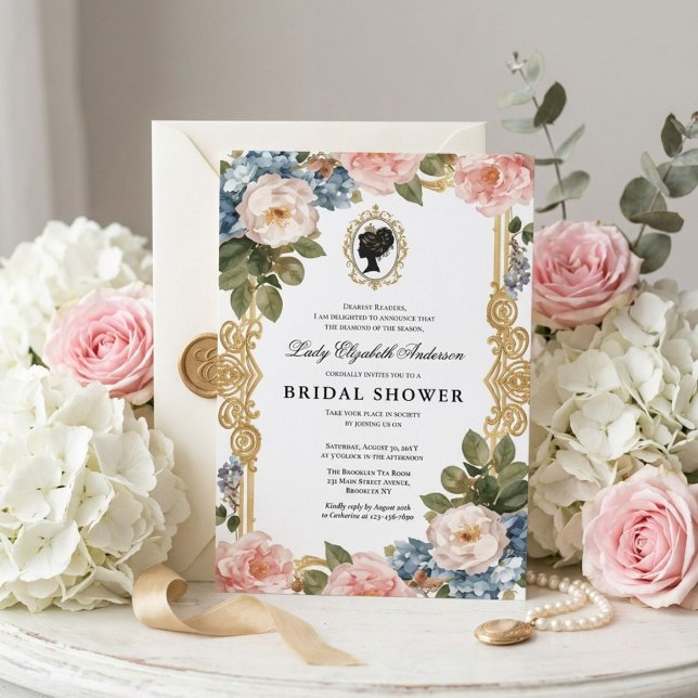 Regency-Ära Blumen-Braut-Party Einladung (Von Creator hochgeladen)