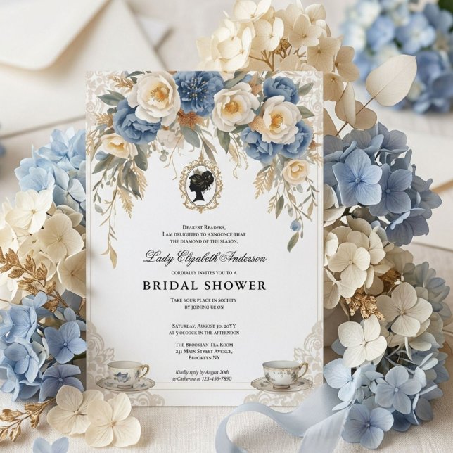 Regency-Ära Blumen-Braut-Party Einladung (Von Creator hochgeladen)