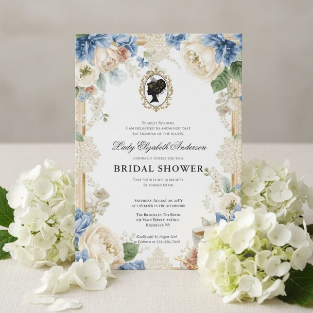 Regency-Ära Blumen-Braut-Party Einladung (Von Creator hochgeladen)