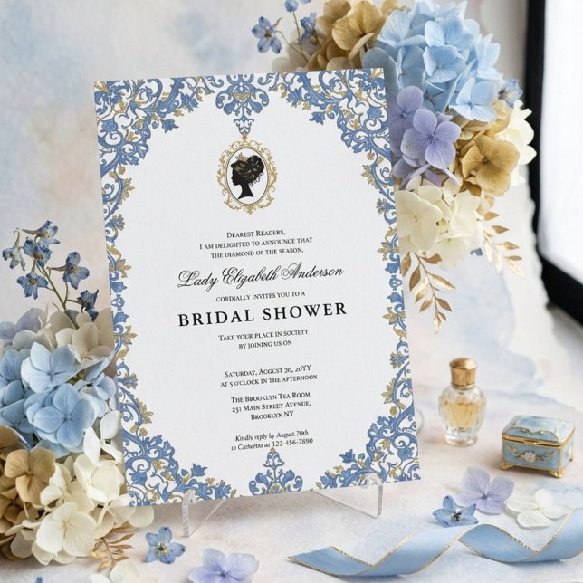 Regency-Ära Blumen-Braut-Party Einladung (Von Creator hochgeladen)