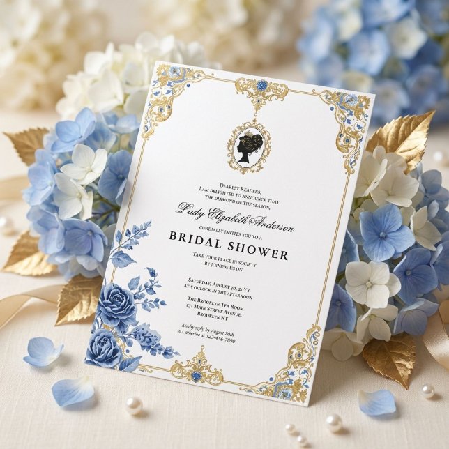 Regency-Ära Blumen-Braut-Party Einladung (Von Creator hochgeladen)