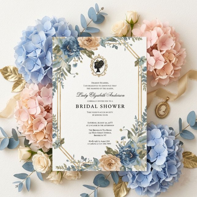Regency-Ära Blumen-Braut-Party Einladung (Von Creator hochgeladen)