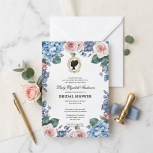 Regency-Ära Floral-Brautstraußparty Einladung