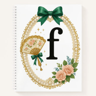 Regency Art Letter F Luxury Monogram Journal Notizbuch