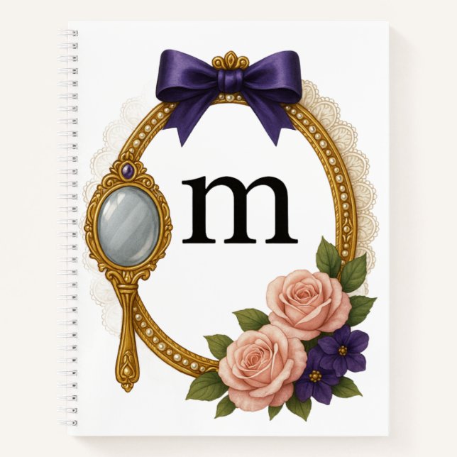 Regency Art Letter M Luxury Monogram Journal Notizbuch (Vorderseite)