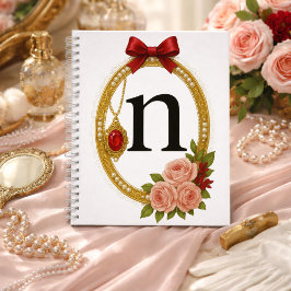 Regency Art Letter N Luxury Monogram Journal  Notizbuch