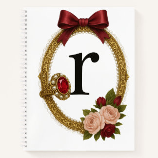 Regency Art Letter R Luxury Monogram Journal Notizbuch