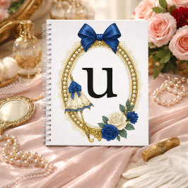 Regency Art Letter U Luxury Monogram Journal Notizbuch