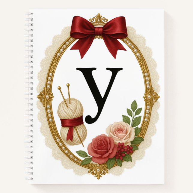 Regency Art Letter Y Luxury Monogram Journal Notizbuch (Vorderseite)