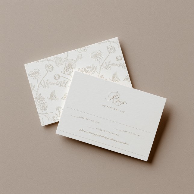 Regency Beige Allergie Diät restriktive Hochzeit RSVP Karte (Von Creator hochgeladen)