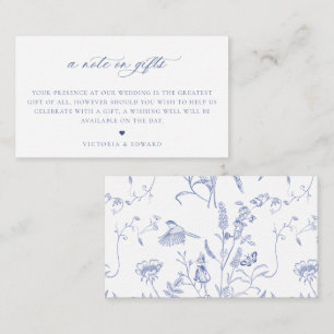 Regency Blau Floral Eine Notiz Zu Geschenken Hochz Begleitkarte