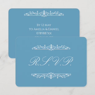 Regency Blau RSVP Karte