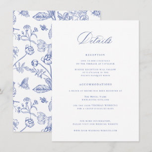 Regency Blue Hochzeit Details Beilagekarte Einladung