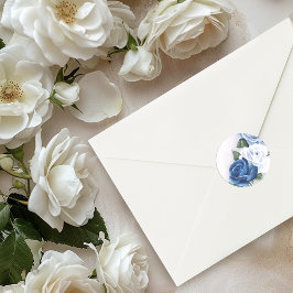 Regency Blue Rose Bridgerton Runder Aufkleber