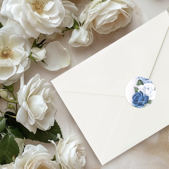 Regency Blue Rose Bridgerton Runder Aufkleber (Von Creator hochgeladen)