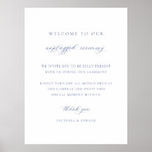 Regency Blue Unplugged Zeremonie Wedding Sign
