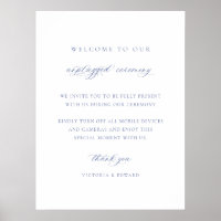 Regency Blue Unplugged Zeremonie Wedding Sign