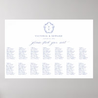 Regency Blue Wappen Monogram Seating Chart