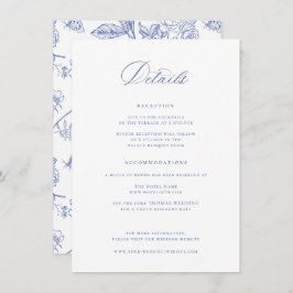 Regency Blue Wedding Details Enclosure Card Einladung