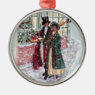 Regency Christmas Shoppers - Jane Austen Ornament Aus Metall