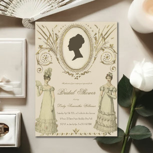 Regency-Damen Vintage-Kalligrafie-Junggesellinnen- Einladung