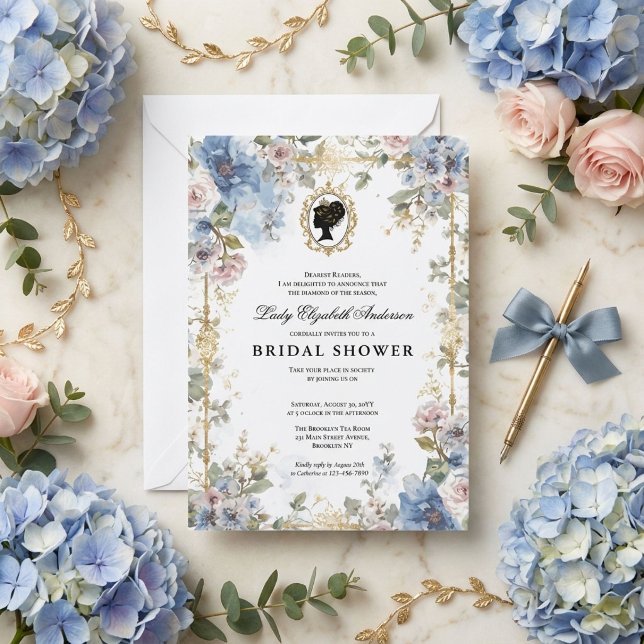 Regency-Epoche florale Brautparty Einladung (Von Creator hochgeladen)