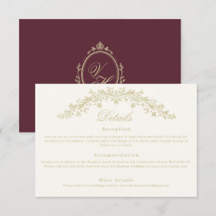 Regency-Epoche Hochzeit Elegante Erbstück-Details Begleitkarte