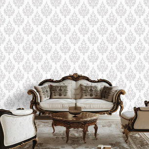 Regency-Epoche-inspirierte Damast-Schriftrolle-Bla Tapete