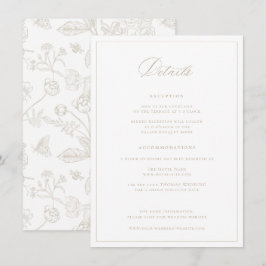 Regency Era Beige Wedding Details Begleitkarte