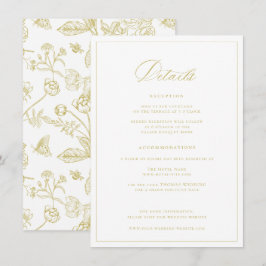 Regency Era Gold Wedding Details Begleitkarte