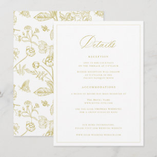 Regency Era Gold Wedding Details Begleitkarte