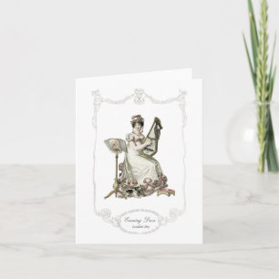 Regency Fashion Plate 1819 Notecards Dog Music Karte
